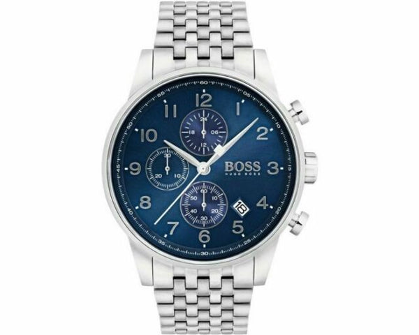 Hugo Boss Mens Blue Navigator Chronograph Watch  HB1513498 - The Watches Men & CO