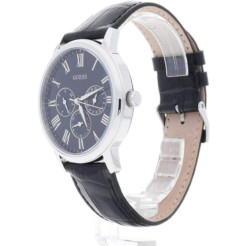 Guess Wafer Black Dial Leather Strap Watch W70016G1 - The Watches Men & CO #4