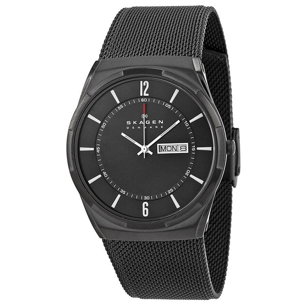 Skagen Aktiv Black Dial Black PVD Mesh Men's Watch #SKW6006 - The Watches Men & CO