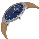 Skagen Ancher Blue Dial Tan Leather Men's Watch SKW6103 - The Watches Men & CO #2
