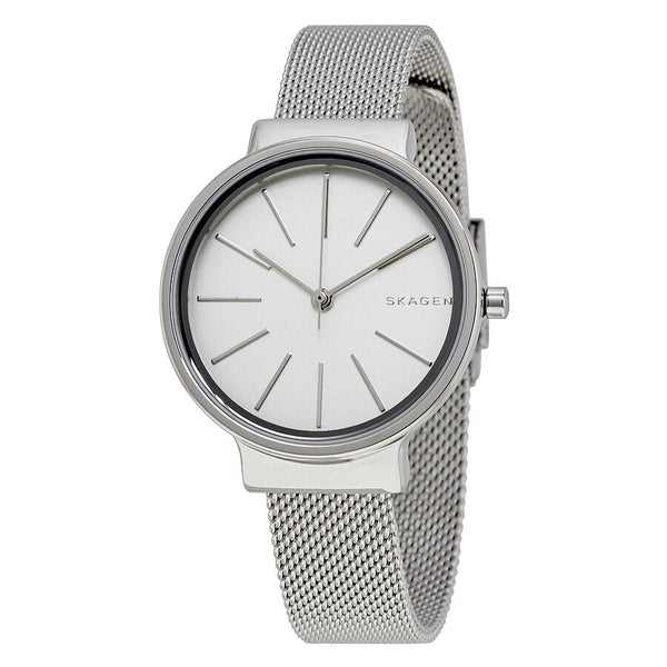 Skagen Ancher White Dial Steel Mesh Ladies Watch SKW2478 - The Watches Men & CO