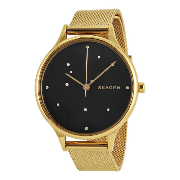 Skagen Anita Black 'Night Sky' Crystal-Dotted Dial Ladies Watch SKW2385 - The Watches Men & CO