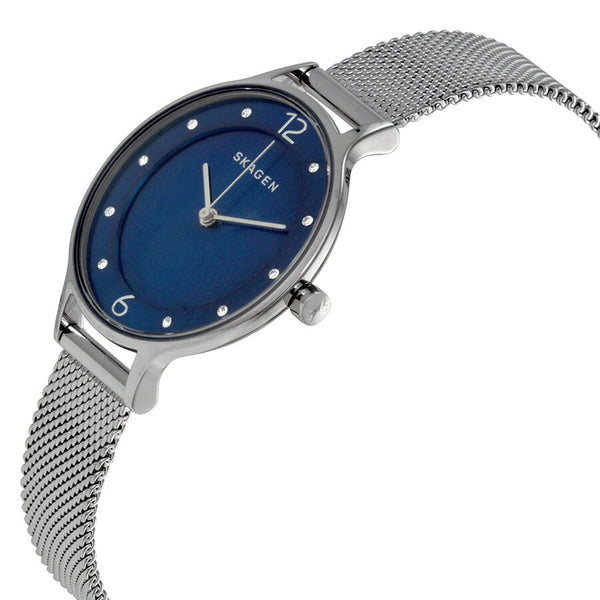 Skagen Anita Blue Dial Stainless Steel Mesh Ladies Watch #SKW2307 - The Watches Men & CO #2