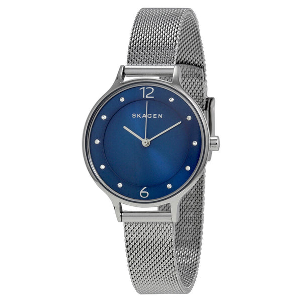 Skagen Anita Blue Dial Stainless Steel Mesh Ladies Watch #SKW2307 - The Watches Men & CO