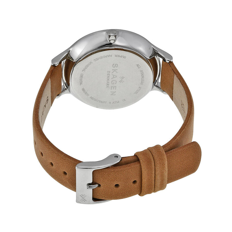 Skagen anita tan outlet leather watch