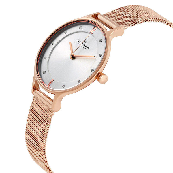 Skagen Anita Silver Dial Rose Gold-tone Ladies Watch #SKW2151 - The Watches Men & CO #2