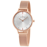 Skagen Anita Silver Dial Rose Gold-tone Ladies Watch #SKW2151 - The Watches Men & CO