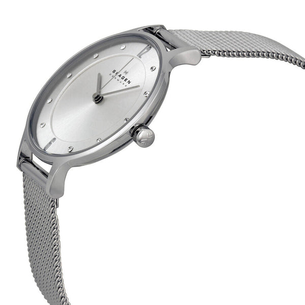 Skagen Anita Silver Dial Stainless Steel Mesh Ladies Watch #SKW2149 - The Watches Men & CO #2