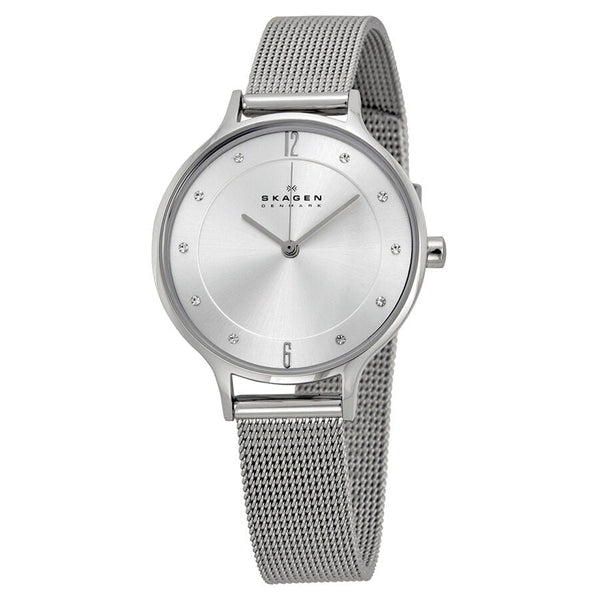 Skagen Anita Silver Dial Stainless Steel Mesh Ladies Watch #SKW2149 - The Watches Men & CO