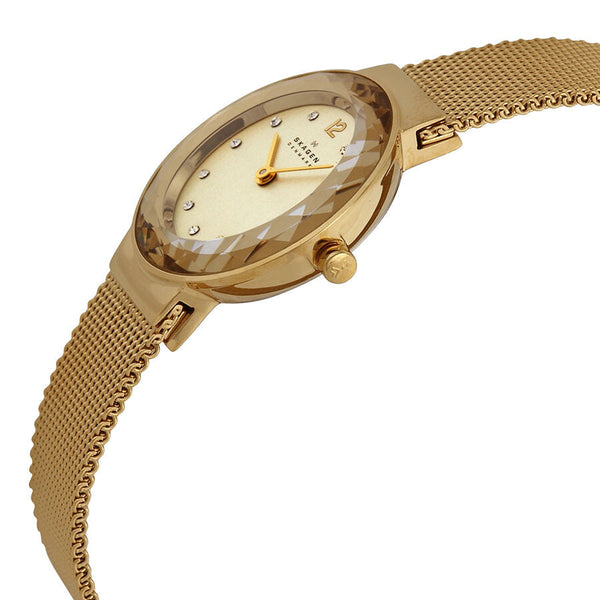 Skagen Champagne Dial Swarovski Crystal Gold-Tone Ladies Watch 456SGSG - The Watches Men & CO #2