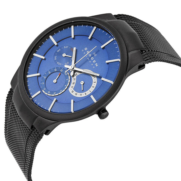 Skagen Chronograph Blue Dial Black Mesh Bracelet Men's Watch 809XLTBN - The Watches Men & CO #2