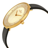 Skagen Ditte Gold Dial Black Leather Ladies Watch SKW2262 - The Watches Men & CO #2