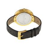 Skagen Ditte Gold Dial Black Leather Ladies Watch SKW2262 - The Watches Men & CO #3