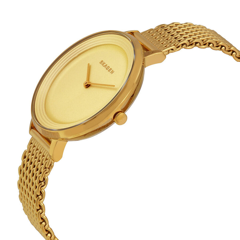 Skagen Ditte Gold-Tone Stainless Steel Mesh Bracelet Ladies Watch SKW2333 - The Watches Men & CO #2