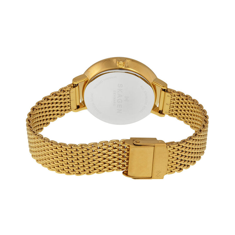 Skagen Ditte Gold-Tone Stainless Steel Mesh Bracelet Ladies Watch SKW2333 - The Watches Men & CO #3
