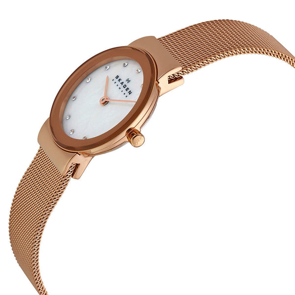 Skagen Freja Mother of Pearl Dial Rose Gold-tone Ladies Watch 358SRRD - The Watches Men & CO #2