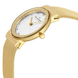 Skagen Freja Silver Dial Gold-plated Mesh Ladies Watch 358SGGD - The Watches Men & CO #2