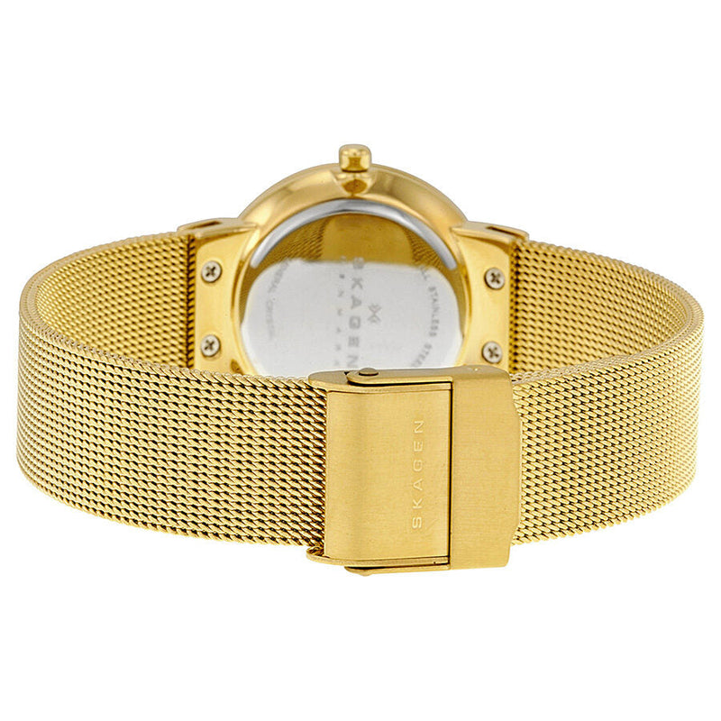 Skagen Freja Silver Dial Gold-plated Mesh Ladies Watch 358SGGD - The Watches Men & CO #3