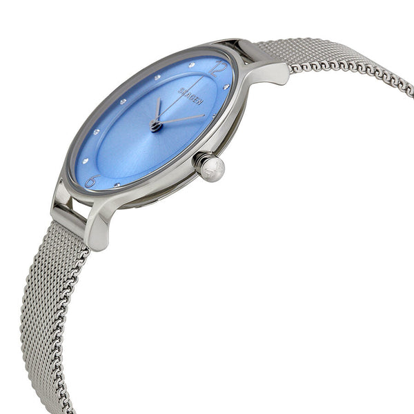 Skagen Gitte Blue Dial Stainless Steel Mesh Ladies Watch SKW2319 - The Watches Men & CO #2