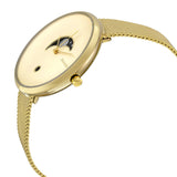 Skagen Gitte Moonphase Gold Dial Gold-tone Mesh Ladies Watch SKW2373 - The Watches Men & CO #2