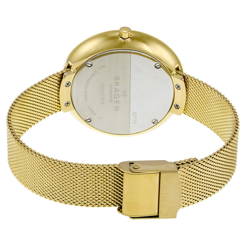 Skagen Gitte Moonphase Gold Dial Gold-tone Mesh Ladies Watch SKW2373 - The Watches Men & CO #3