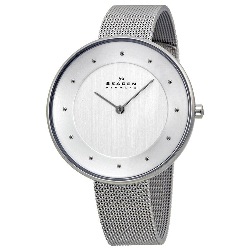 Skagen Gitte White Dial Stainless Steel Mesh Ladies Watch SKW2140 - The Watches Men & CO