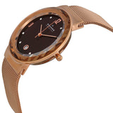 Skagen Klassik Brown Dial Rose Gold-plated Mesh Ladies Watch SKW2068 - The Watches Men & CO #2