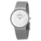 Skagen Klassik White Dial Stainless Steel Mesh Ladies Watch SKW2075 - The Watches Men & CO