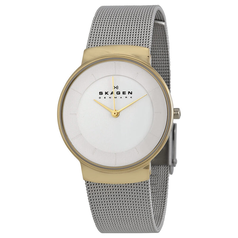 Skagen Klassik White Dial Stainless Steel Mesh Ladies Watch SKW2076 - The Watches Men & CO