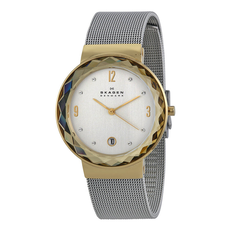 Skagen Leonora Silver Dial Stainless Steel Mesh Ladies Watch SKW2002 - The Watches Men & CO