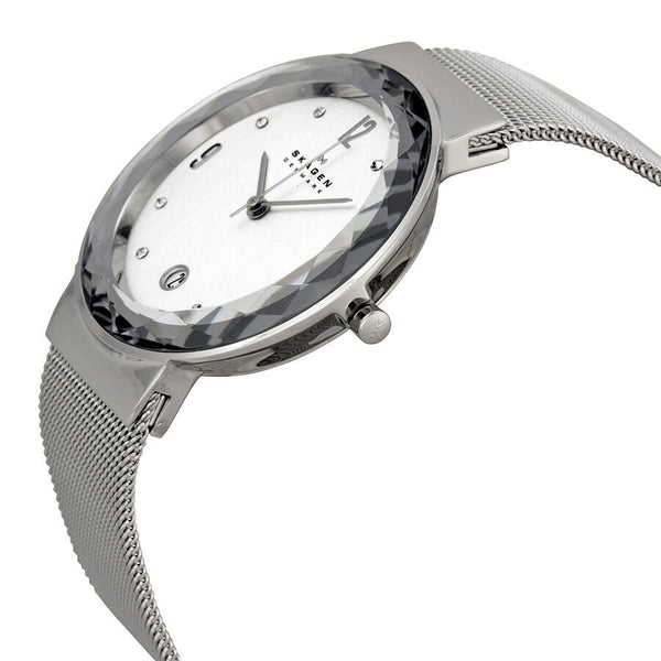 Skagen Leonora  Silver Dial Stainless Steel Mesh Ladies Watch SKW2004 - The Watches Men & CO #2