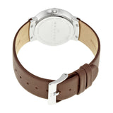 Skagen White Dial Brown Leather Ladies Watch SKW2058 - The Watches Men & CO #3
