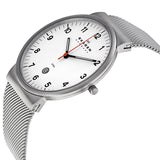 Skagen White Dial Stainless Steel Mesh Men's Watch SKW6025 - The Watches Men & CO #2