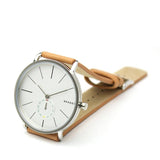 Skagen Hagen White Dial Tan Leather Strap Men's Watch SKW6215