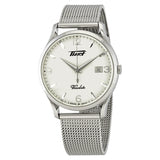 Tissot Heritage Visodate Silver Opalin Dial Men's Mesh Watch T1184101127700#T118.410.11.277.00 - The Watches Men & CO