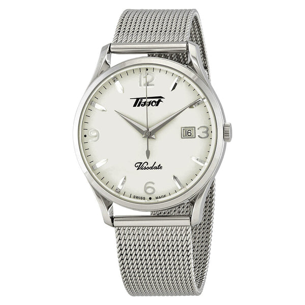 Tissot Heritage Visodate Silver Opalin Dial Men's Mesh Watch T1184101127700#T118.410.11.277.00 - The Watches Men & CO
