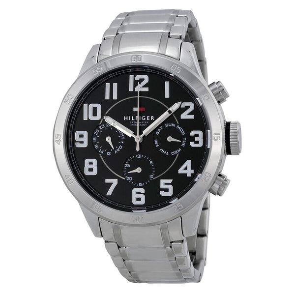 Tommy Multi-Function Black Dial Stainless Steel Men's Watch 1791054 - The Watches Men & CO
