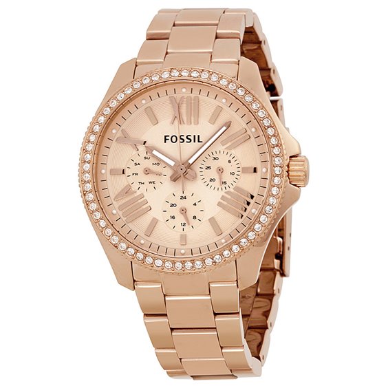 Fossil Cecile Multifunction Rose Dial Ladies Watch AM4483