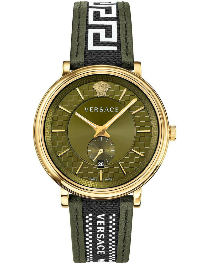 Versace V-Circle Quartz Green Dial Men's Watch VEBQ01519