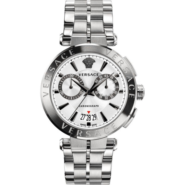 Versace V-Racer Chronograph Silver Men's Watch  VBR040017 - The Watches Men & CO