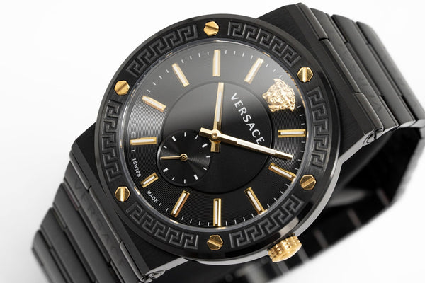 Versace Greca Logo-VI Black Stainless Steel Men's Watch VEVI00620 - The Watches Men & CO #2