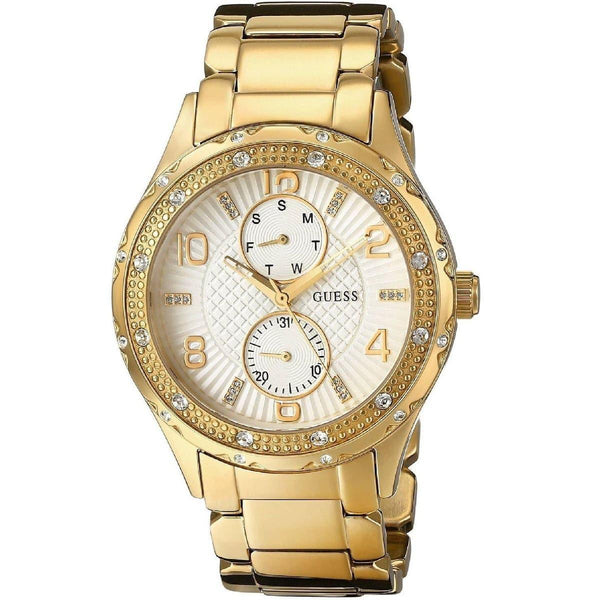 Guess Women White Dial and Gold Stainless Strap Women's Watch  W0442L2 - The Watches Men & CO