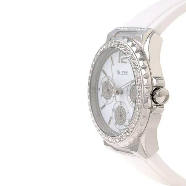 Guess Starlight White Rubber Strap Crystal Dial Women's Watch W0846L8 - The Watches Men & CO #2