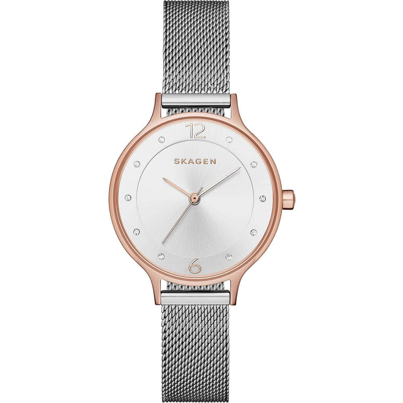 Skagen Anita Crystal Paved Rose Gold Ladies Watch  SKW1069 - The Watches Men & CO