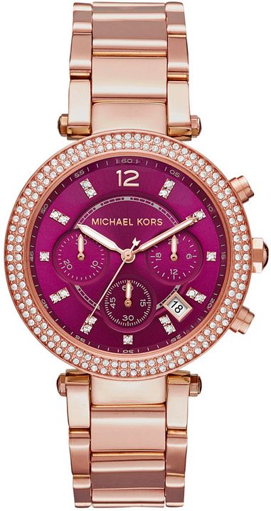 Michael Kors Parker Plum Dial Women's Watch  MK6417 - The Watches Men & CO