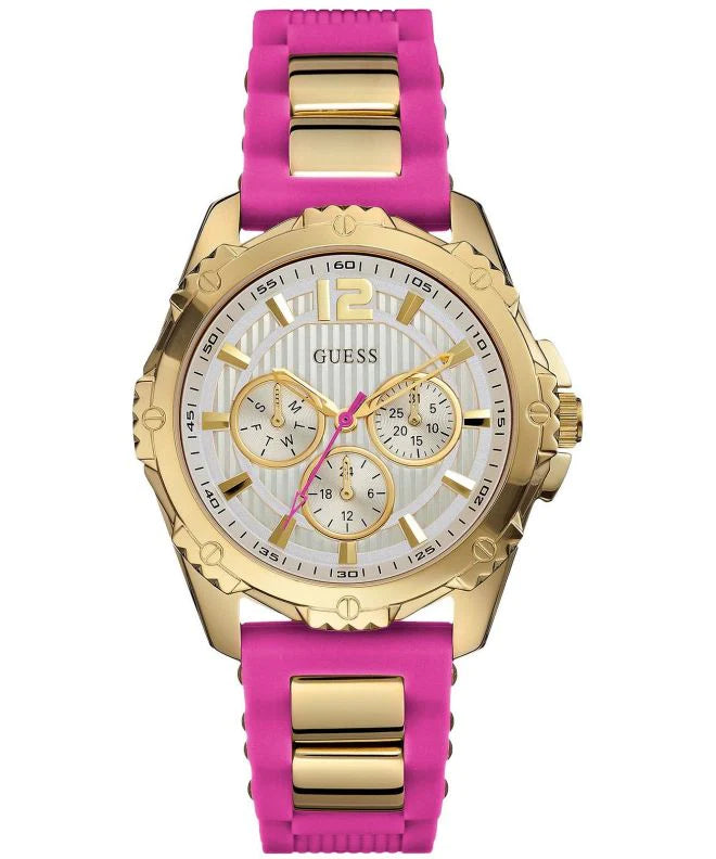 Guess Pink & Gold Silicone Strap Women's Watch W0325L3