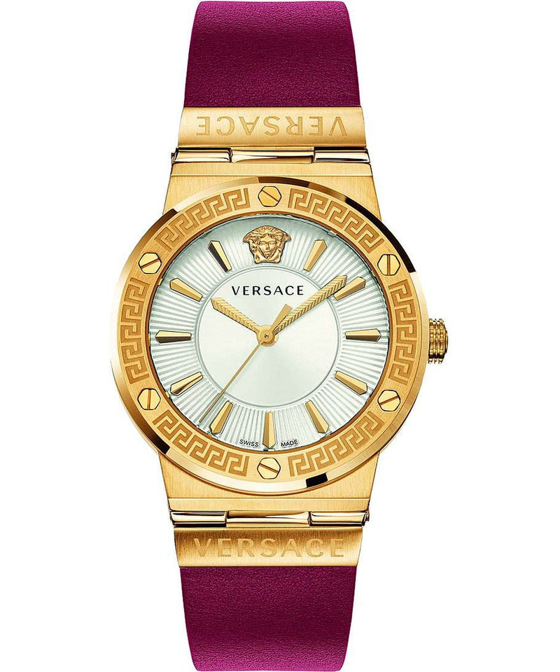 Versace Greca Quartz Silver Dial Ladies Watch VEVH00420